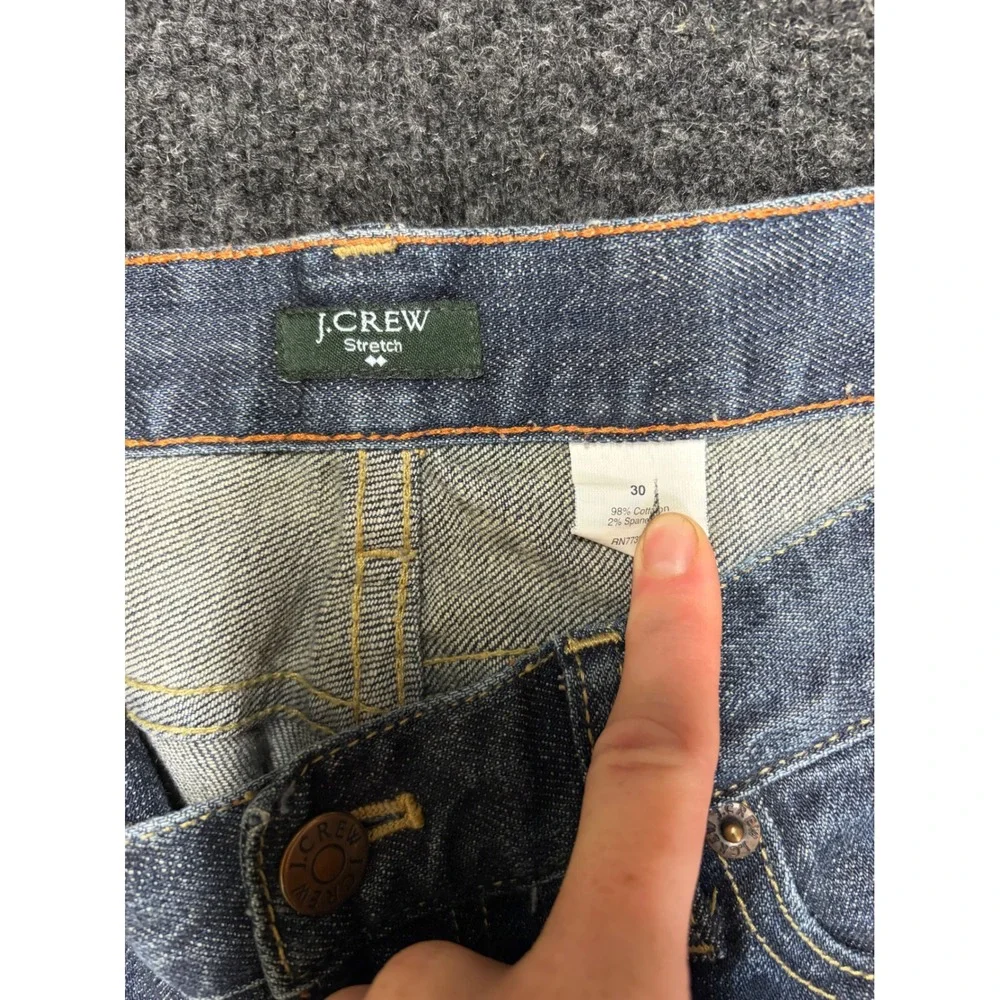 J.Crew Hipslung Stretch Denim Jeans Medium Wash Cropped Low Rise Size 30